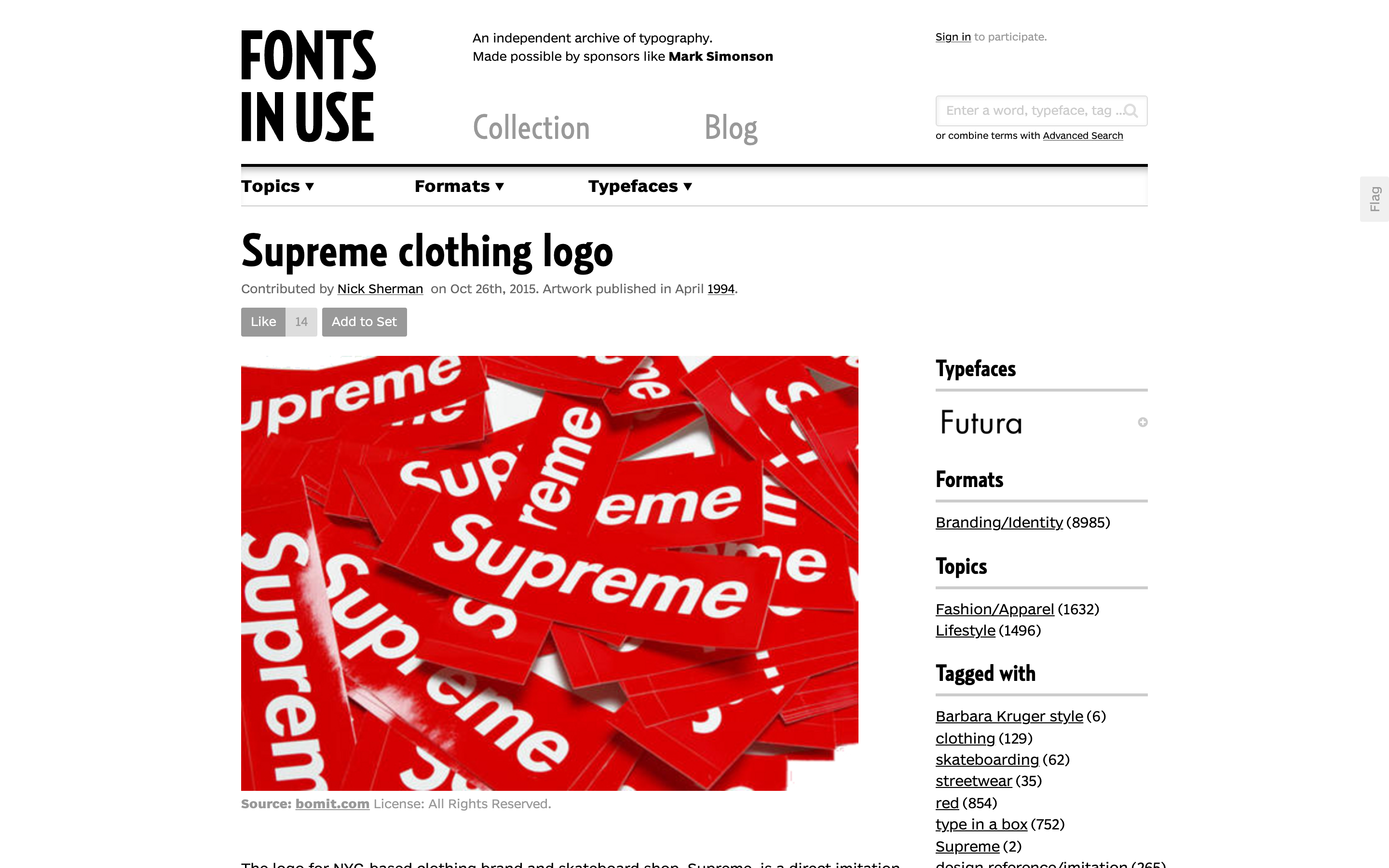 Supreme(Box Logo)のロゴ使用例