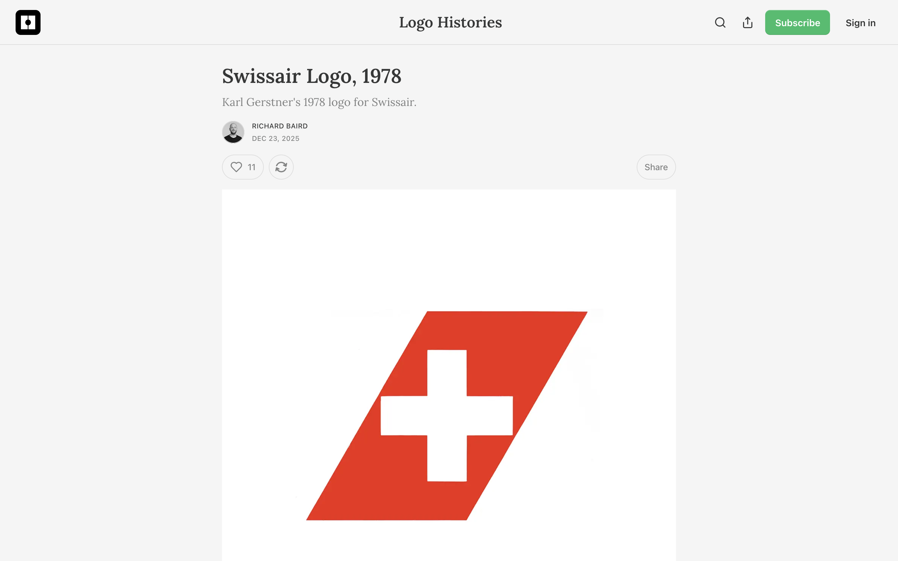 Swissair(1978)のロゴ使用例
