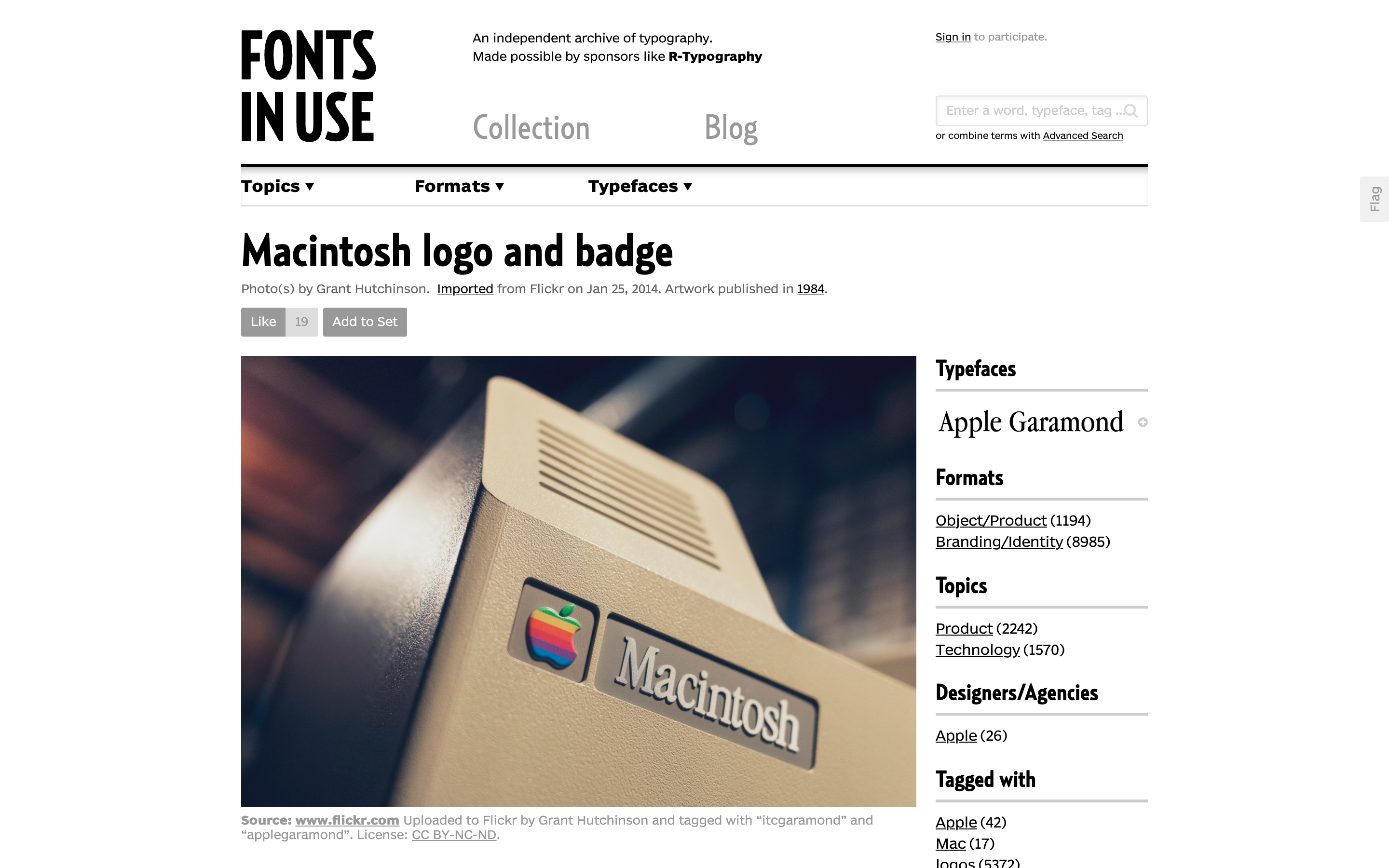 Apple Garamondのロゴ使用例