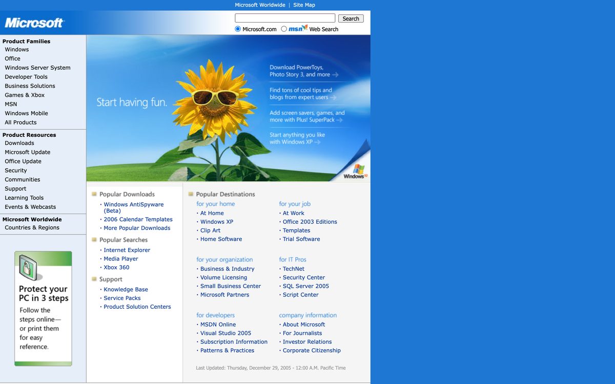 Microsoft(旧ロゴ 1987–2012)のロゴ使用例
